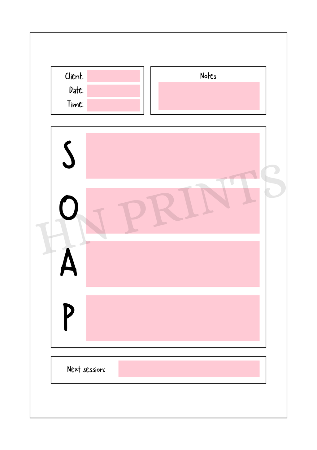 Bows SOAP Notes Session Journal