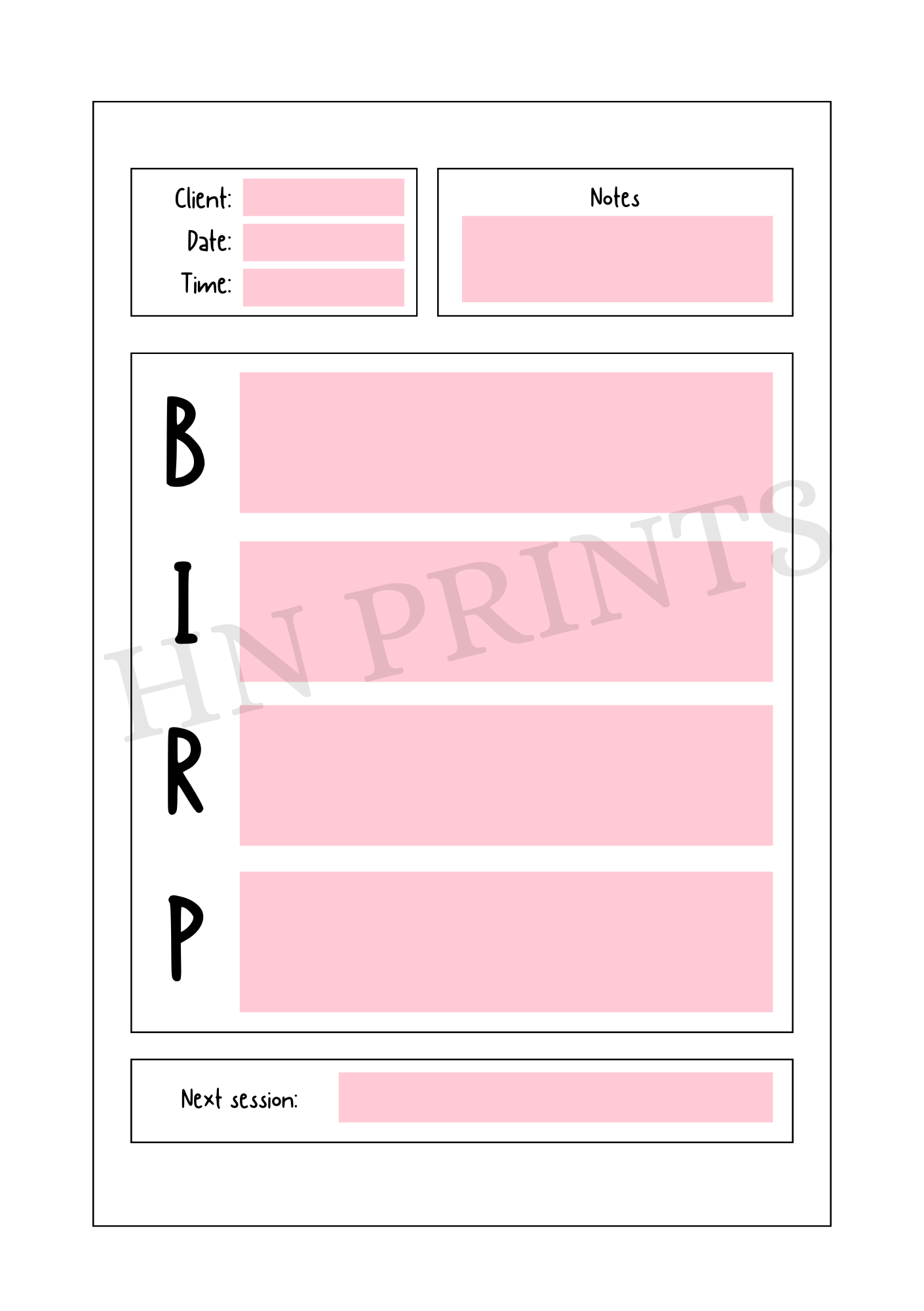 Bows BIRP Notes Session Journal